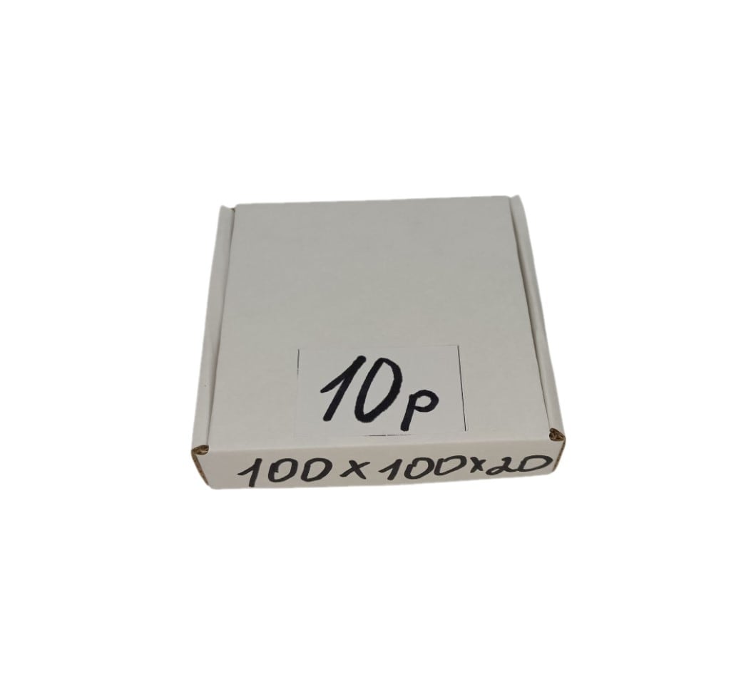 Самосборная коробка 100 х 100 х 20мм Т23Е (белая) 0427